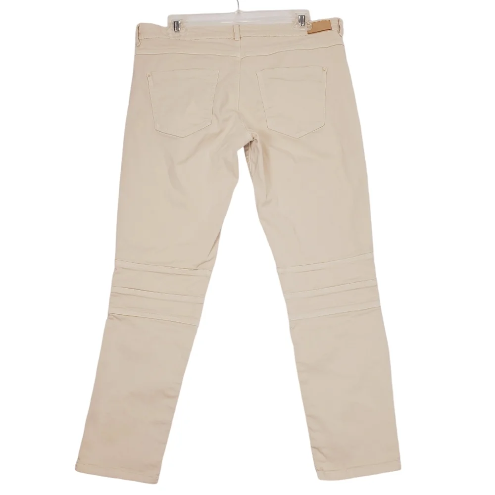 Zara Kahki Moto Pants Size 12 - Picture 13 of 16